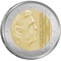 Normale 2 Euromunt van Nederland met Koning Willem Alexander