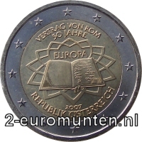 2 Euromunt van Oostenrijk uit 2007 met het motief Verdrag van Rome
