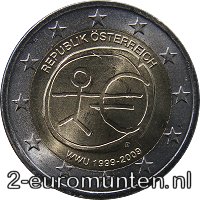 2 Euromunt van Oostenrijk uit 2009 met het motief 10 jaar euro
