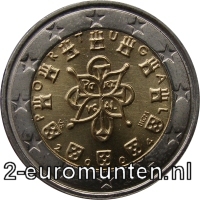 Normale 2 Euromunt van Portugal met als motief het Koninklijk zegel van 1144