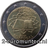 2 Euromunt van Portugal uit 2007 met het motief Verdrag van Rome