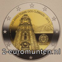  2 Euromunt van Portugal uit 2012 met het motief 250 jaar Torre dos Clérigos in Porto