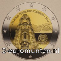 2 Euromunt van Portugal uit 2012 met het motief 250 jaar Torre dos Clérigos in Porto
