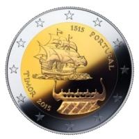 2 Euromunt van Portugal uit 2015 met het motief 500 jaar contact met Timor