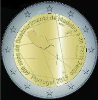 2 Euromunt van Portugal uit 2019 met het motief 600 jaar ontdekking van Madeira