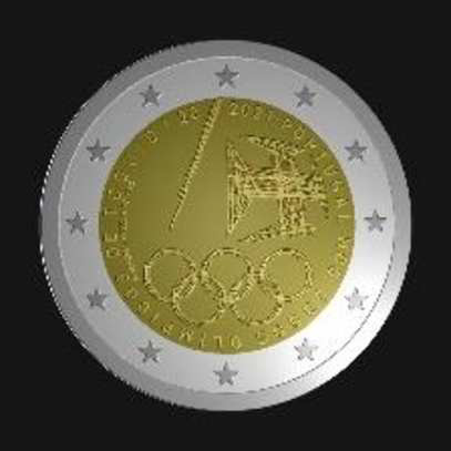 2 Euromunt van Portugal uit 2021 met het motief Deelname aan de Olympische Zomerspelen van Tokio
