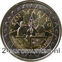 2 Euromunt van San Marino uit 2005 met het motief Wereld Natuurkunde Jaar 2005