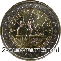 2 Euromunt van San Marino uit 2005 met het motief Wereld Natuurkunde Jaar 2005