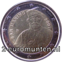 2 Euromunt van San Marino uit 2007 met het motief 200e geboorte dag van Giuseppe Garibaldi