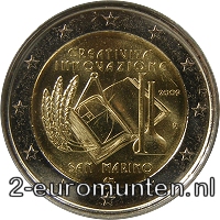 2 Euromunt van San Marino uit 2009 met het motief Europees Jaar van de Creativiteit en Innovatie