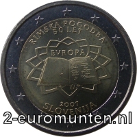 2 Euromunt van  uit 2007 met het motief Verdrag van Rome