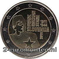  2 Euromunt van Slovenië uit 2011 met het motief 100ste geboortedag van Franc Rozman Stane
