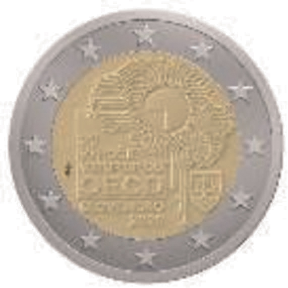 2 Euromunt van Slowakije uit 2020 met het motief 20 jaar toetreding tot de OESO