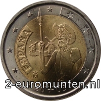 2 Euromunt van Spanje uit 2005 met het motief Don Quixote