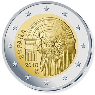 2 Euromunt van Spanje uit 2018 met het motief Santiago de Compostella 