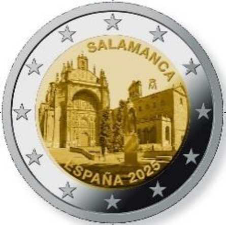 2 Euromunt van Spanje uit 2024 met het motief Oude stad Salamanca