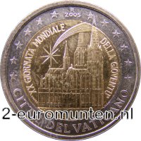 2 Euromunt van de Vaticaanstad uit 2005 met het motief 20e Wereldjongerendagen, gehouden 16-21 augustus 2005 in Keulen