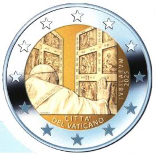 2 Euromunt van Vaticaanstad uit 2025 met het motief Jubileum 2025