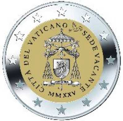 2 Euromunt van Vaticaanstad uit 2025 met het motief Sede Vacante MMXXV