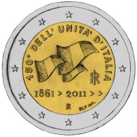 2 Euro Italië 2011 150ste verjaardag van de Italiaanse eenwording